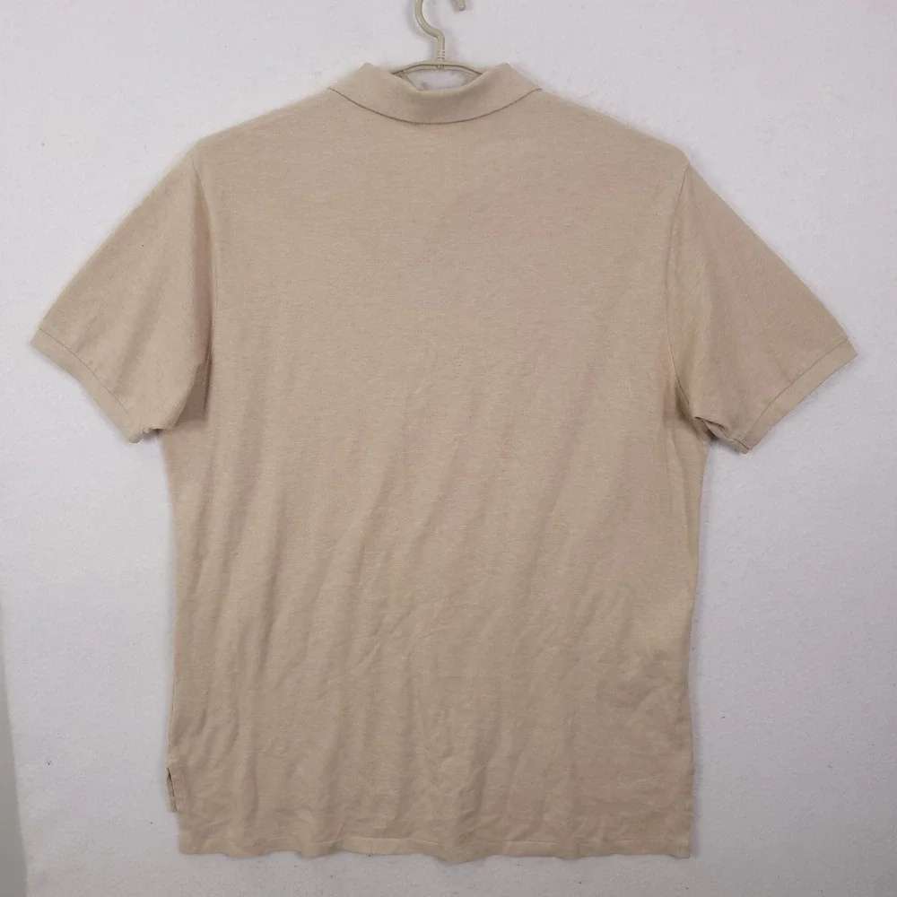 Polo Ralph Lauren Polo Shirt Mens 2XLT Tan Beige Short Sleeve Cotton Pique Pony